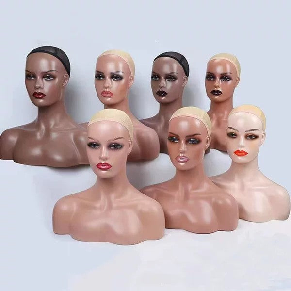 Source Mannequin Head Display Black Skin Other Wig