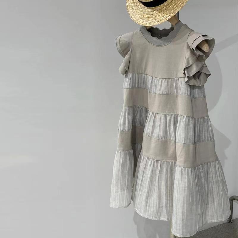 Children's Summer Western Style Fashion Thin Flounced Skirt Sleeve Children's Dress