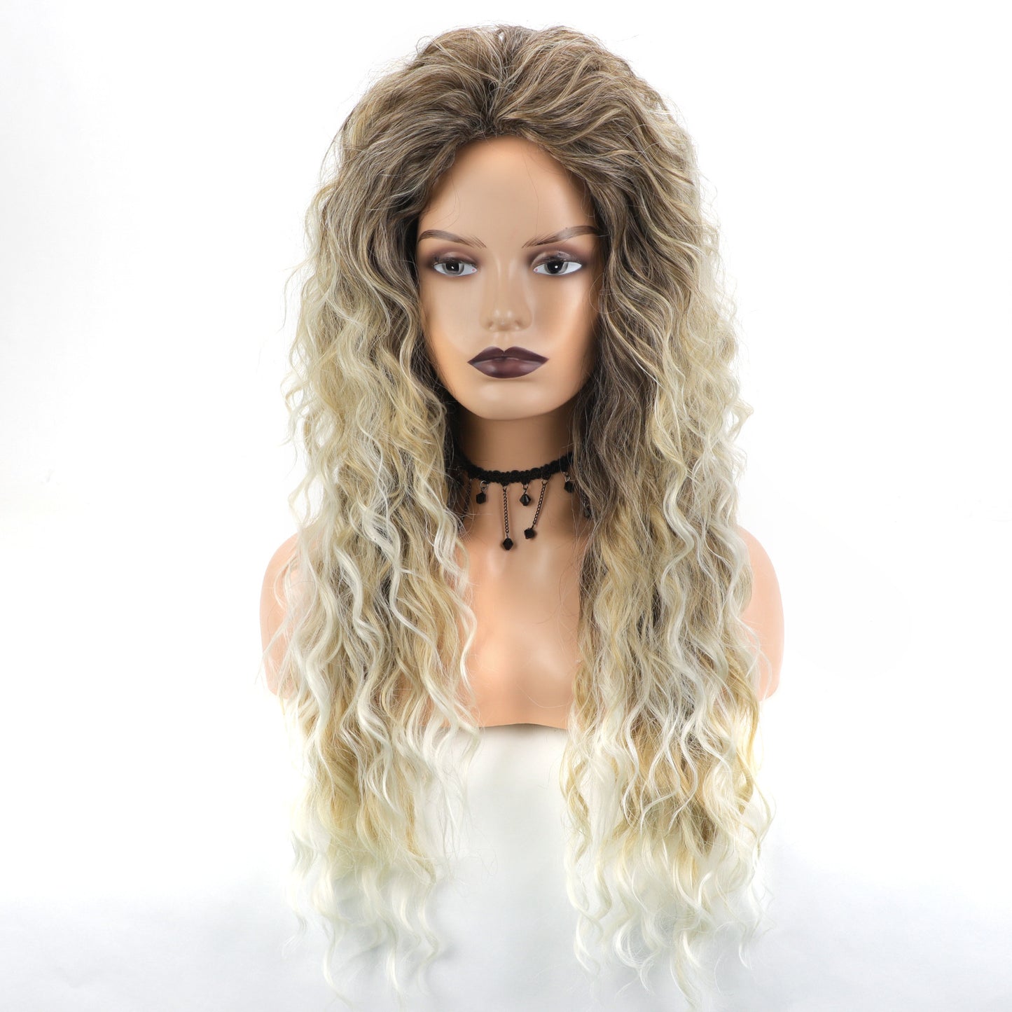 Curly Hair Chemical Fiber African Small Volume Fluffy Lady Wig Long Curls