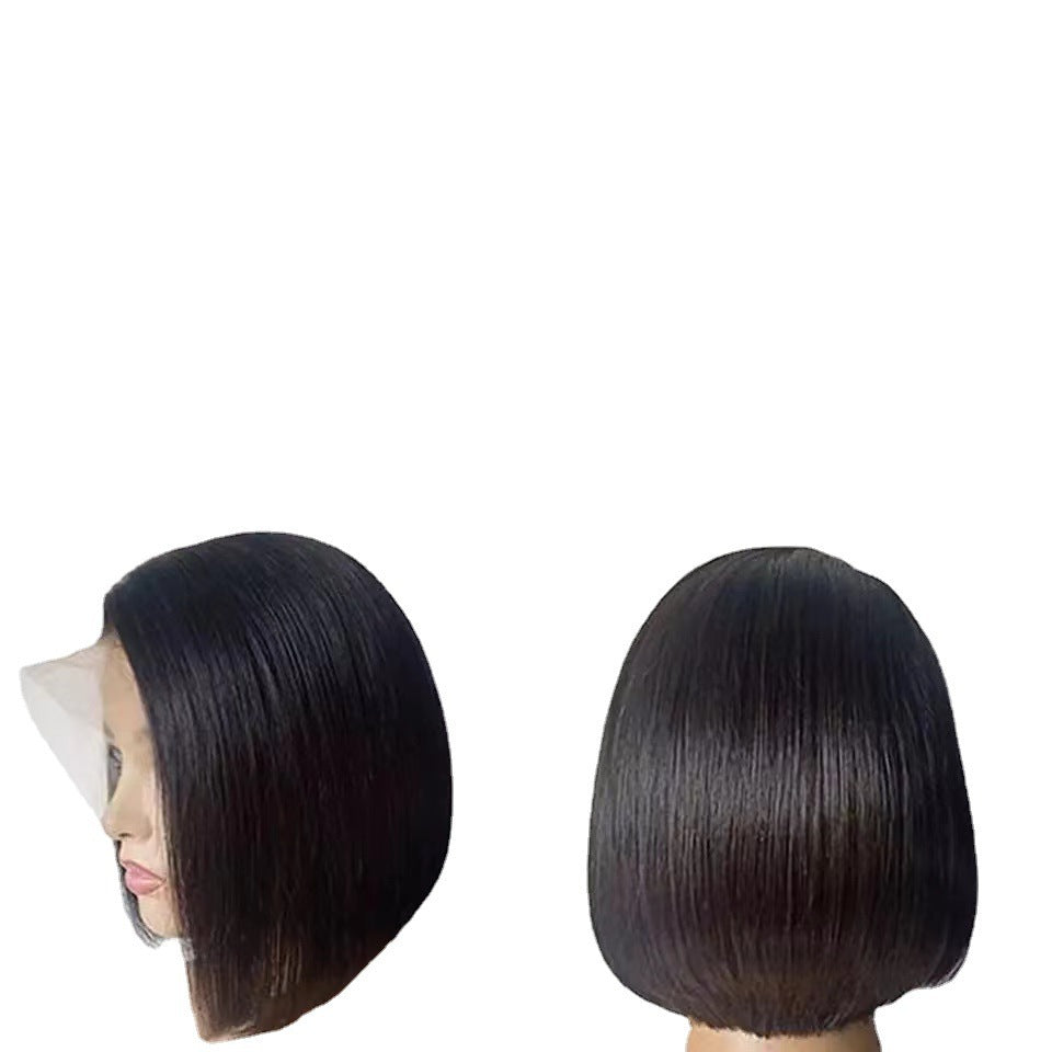 New Simulation Human Front Lace Fake Wig Short Straight Hair