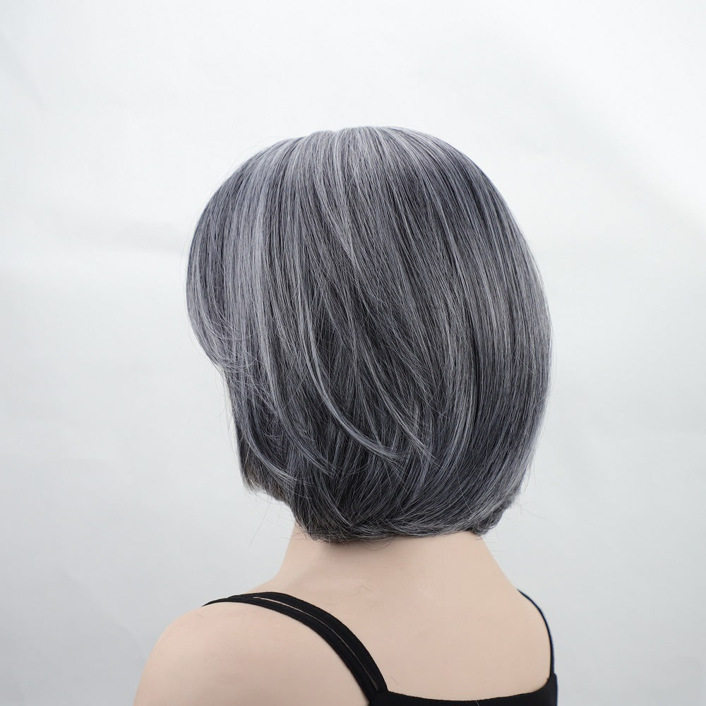 Pretty Female Bangs Chemical Fiber Sheath Wig Short Straight Hair