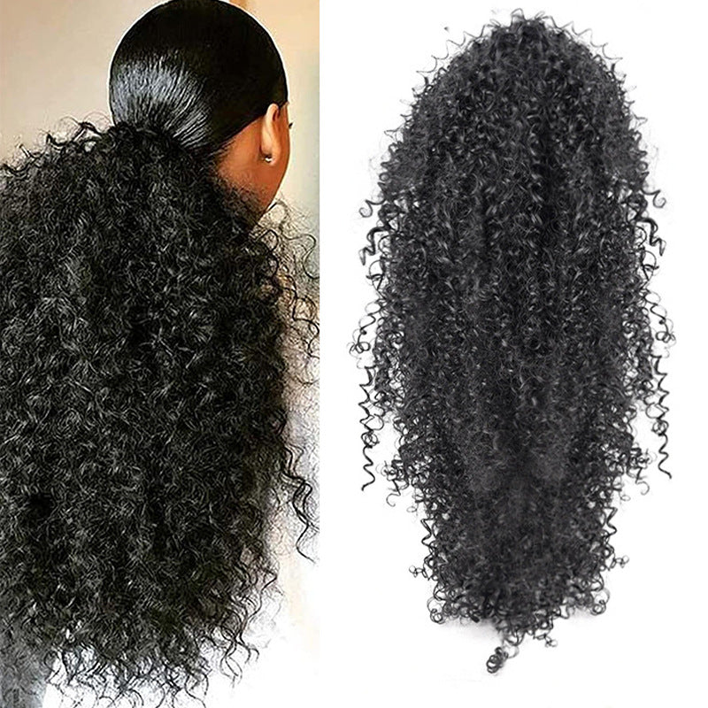 Drawstring Small Curly African Fashion Chemical Fiber Fluffy Increase Hair Wig Ponytail