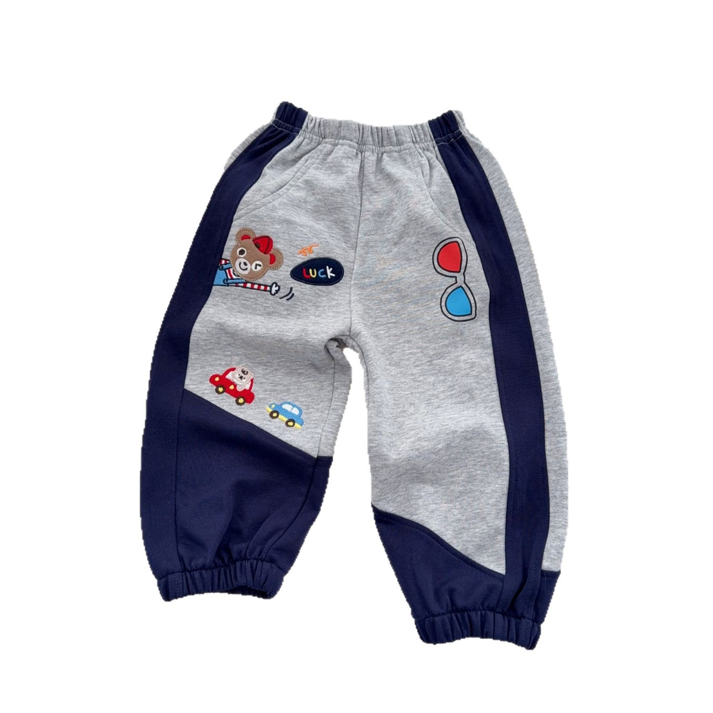 Women's & Men's Spring Crawler Cartoon Bear Irregular Color Children's Pants