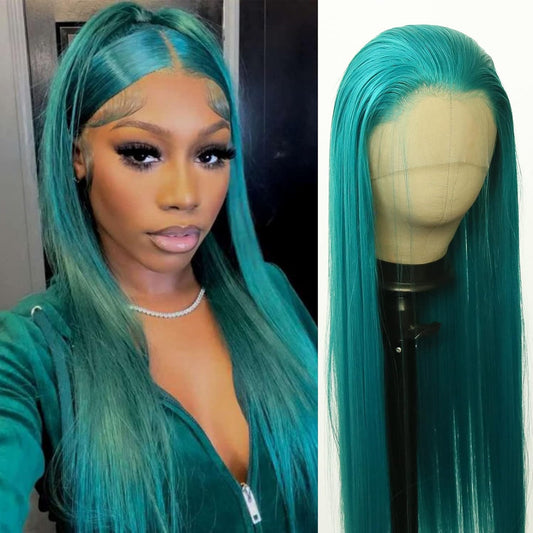 Women's Front Lace Natural Simulation Hair Chemical Long Straight Wig
