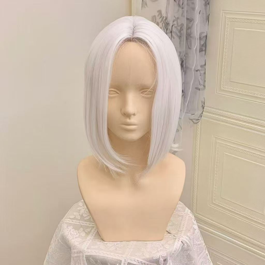 Forehead Hand Crocheting Hook Lace Mid-length Partial Mao Modeling Anime Cos Wig