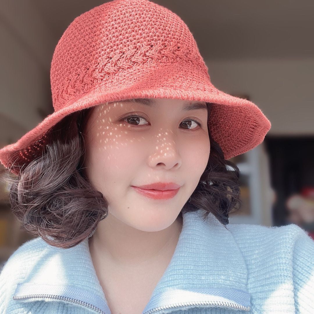 Hat One Female Fashion Breathable Bucket Small Realistic Roll Wig Short Curly Hair