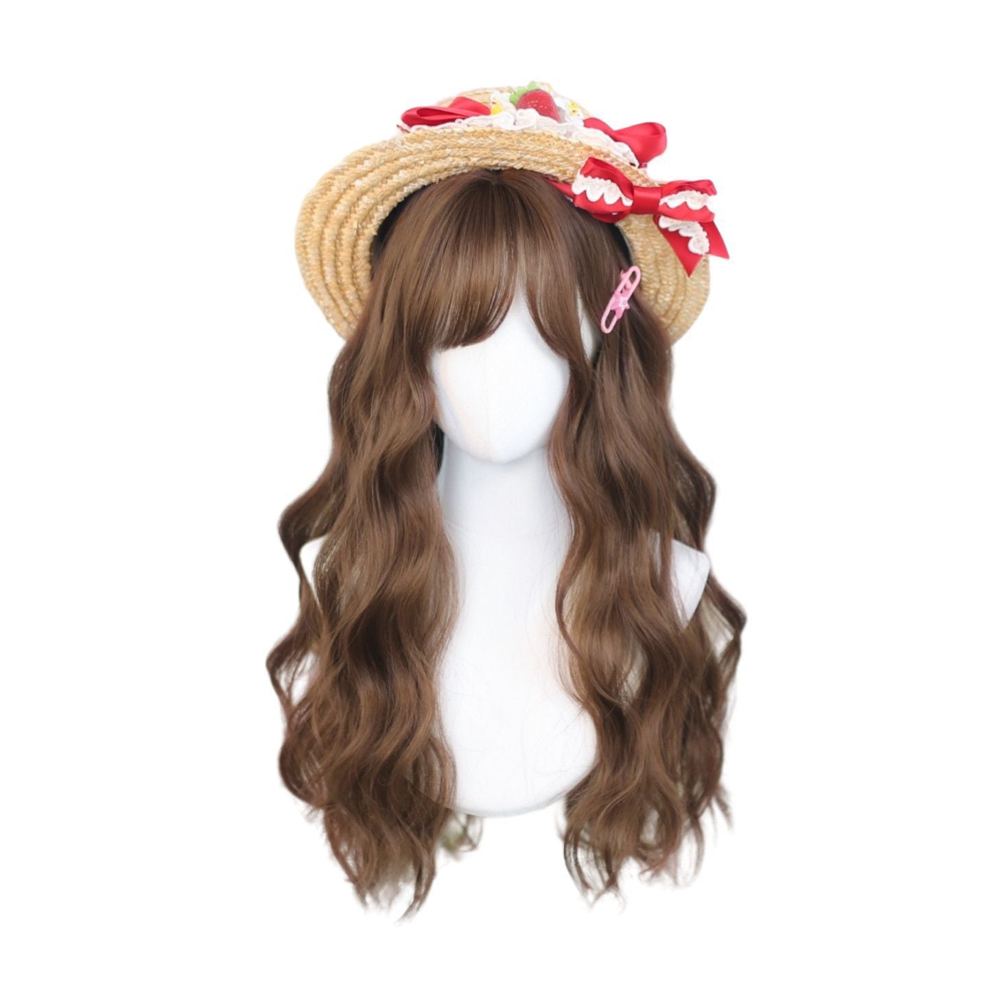 Korean Cute Air Bangs Big Wave Curly Hair Fiber Wig Long Curls
