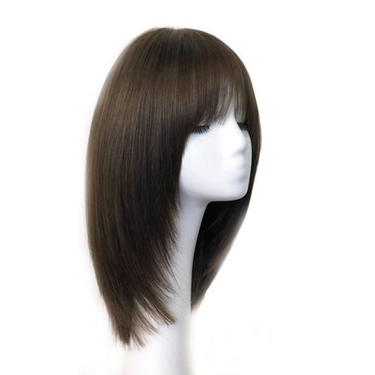 Women's Full Human Natural Bald Style Collarbone Length Haircut Real Hair Wig