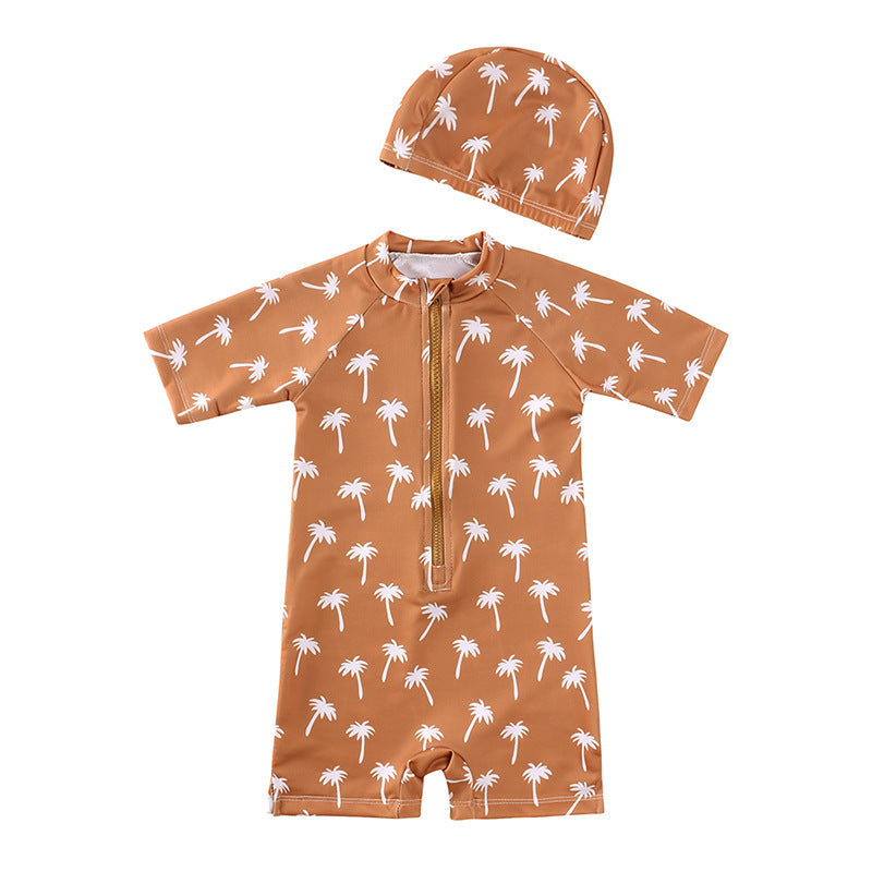 Children's Clothing Zipper One-piece Beach Swimsuit Boys Jumpsuit, Climbing Suit