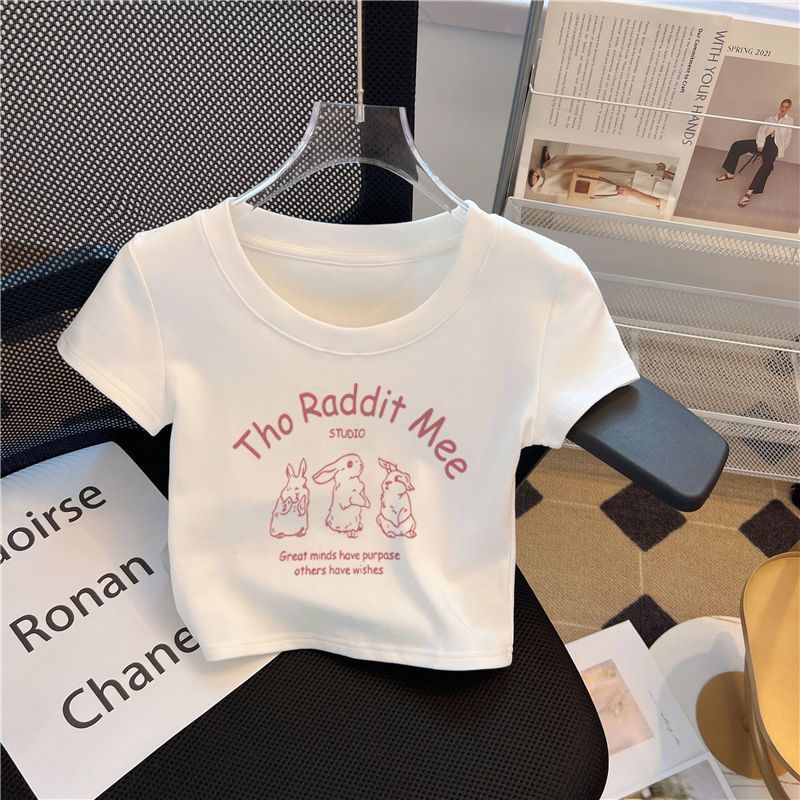 Children's Short-sleeved High Waist Summer White Short Inner Half-sleeved Shirt Children's T-shirt