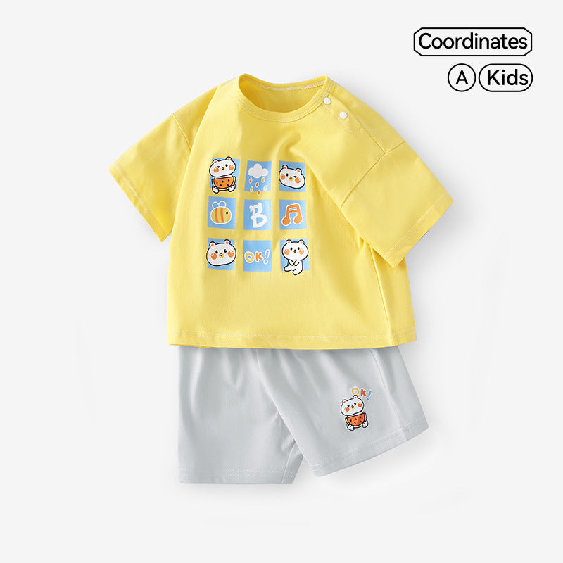 Short Sleeve Thin Boys Infant Clothes Toddler Children's Suit