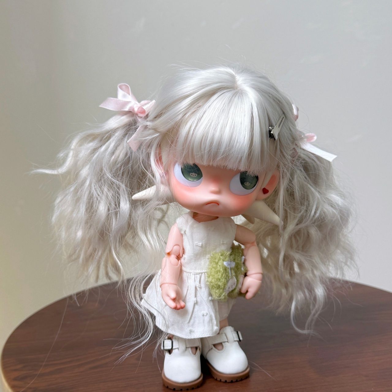 Zi Curly Hair Thickened Super Soft Silk Bangs Milky Other Wig
