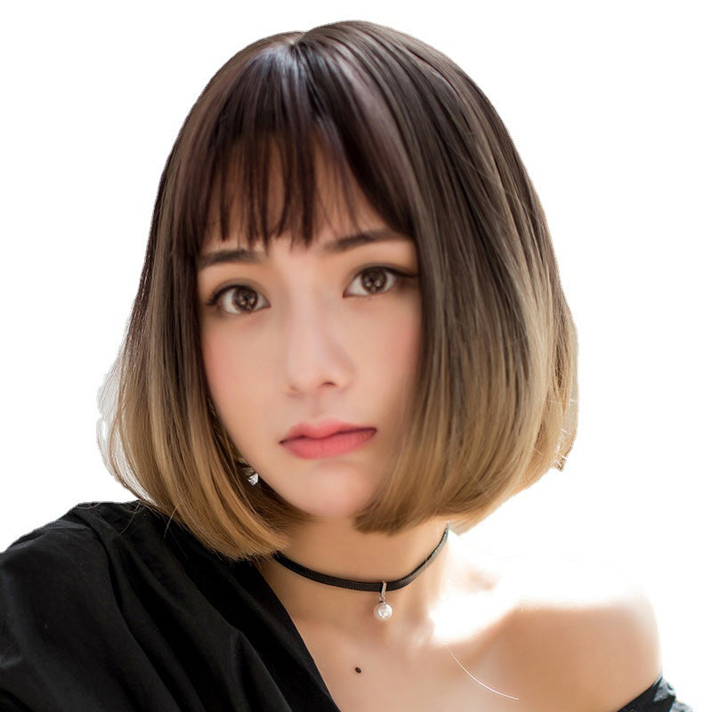 Round Face Air Comic Bangs Female Wig Short Straight Hair