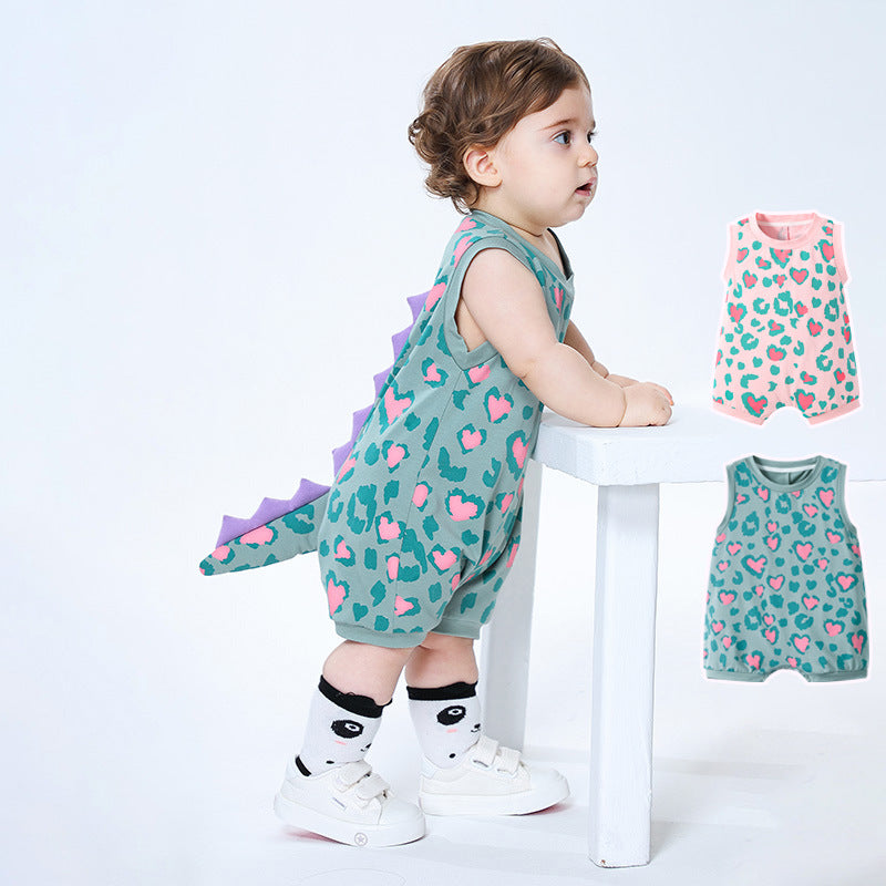 Rabbit Summer Infants Cartoon Cute Shape Sleeveless Leotard Love Full Jumpsuit, Climbing Suit