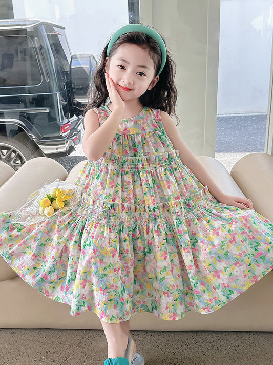 Vest Cool Printing Middle Big Primary Children's Dress