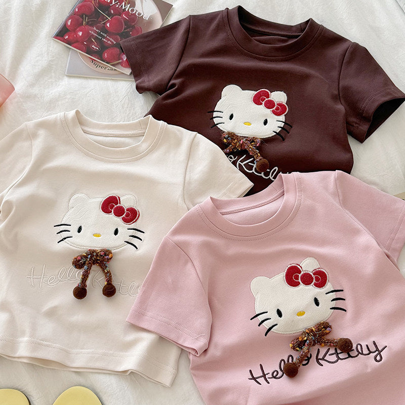 Summer Comfortable Fine Cotton Double-sided Short Sleeve Ten Thousand Needle Children's T-shirt