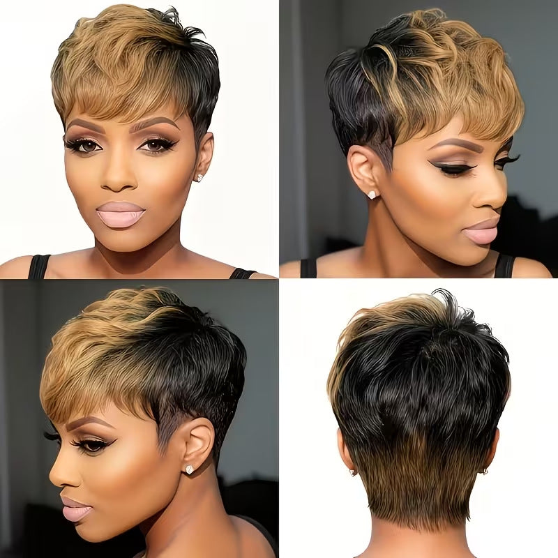 Women's & Men's Fiber Chemical Universal Head Cover Wig Short Curly Hair
