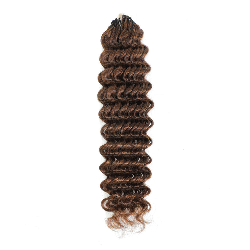 Glamorous Human Crochet Knitting Feather Extension Real Hair Wig
