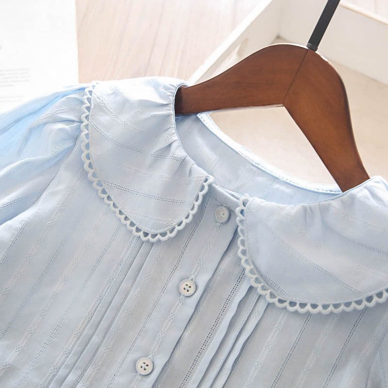 Children's Big Korean Style Western Doll Collar Princess Children's Shirt
