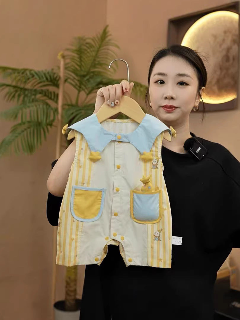 Infant Summer Thin Bodysuit Clothes Romper Outwear Western Jumpsuit, Climbing Suit