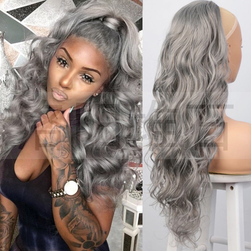 Women's Fiber Drawstring Hair Extension Big Wave Chemical Wig Ponytail