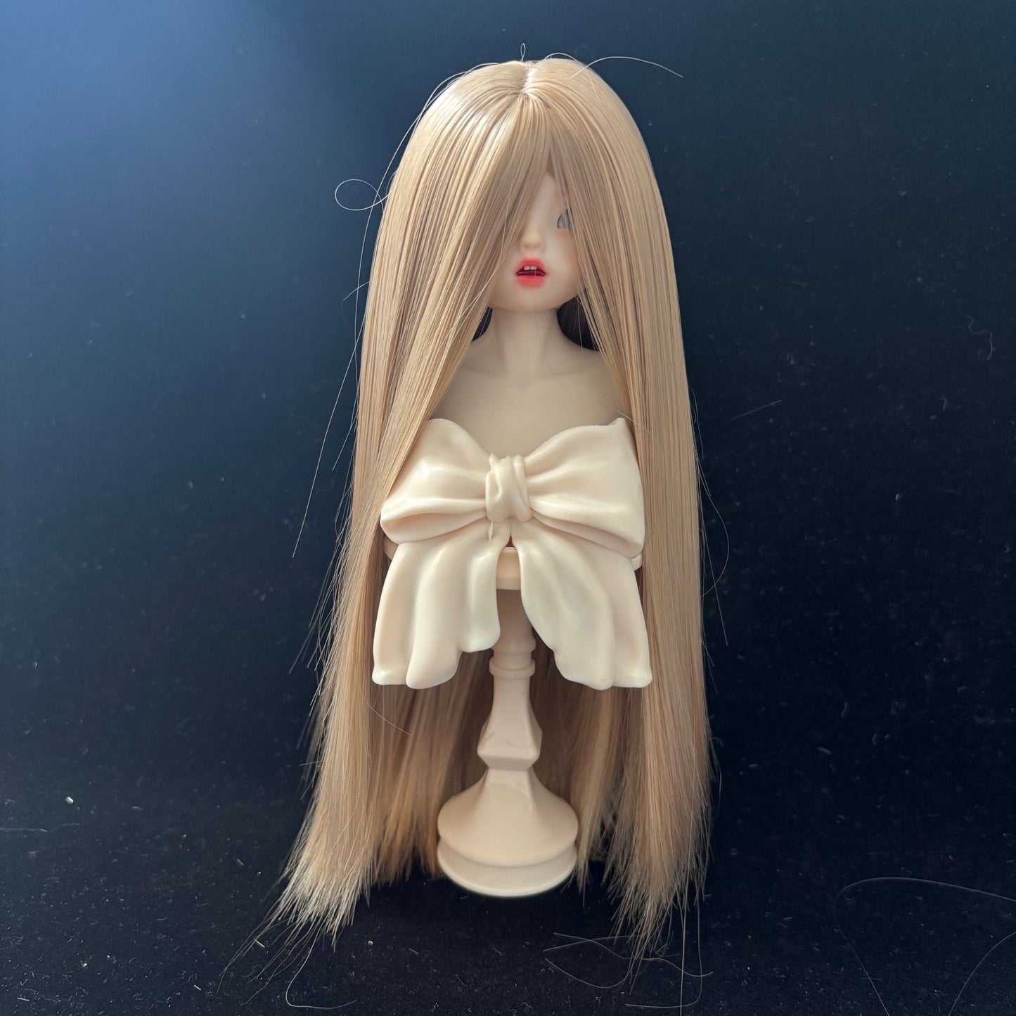 Points Soft Silk Long Bangs Straight Hair Cover Blank Cos Wig