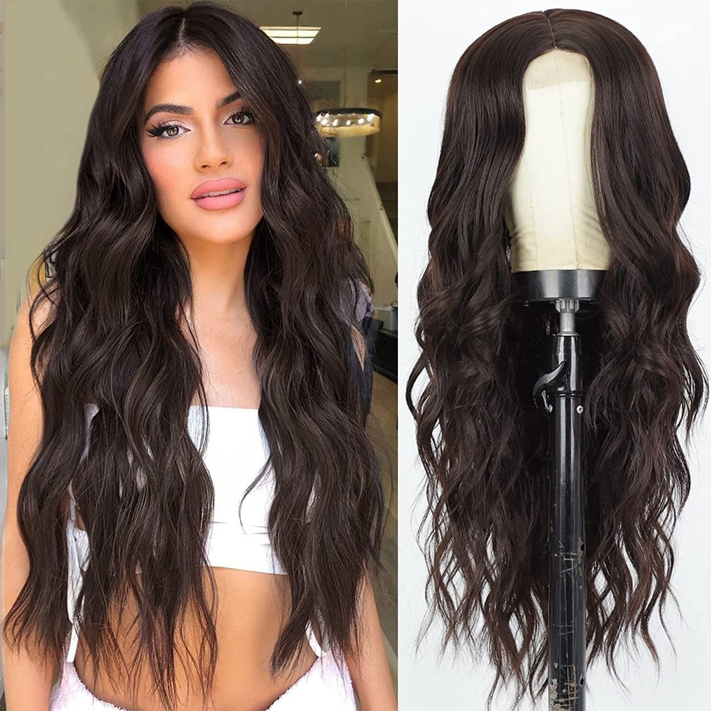 Female Curly Hair Small Highlight Chemical Wig Long Curls
