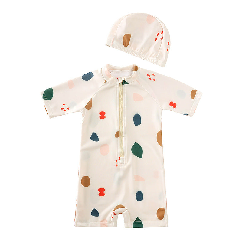 Children's Clothing Zipper One-piece Beach Swimsuit Boys Jumpsuit, Climbing Suit
