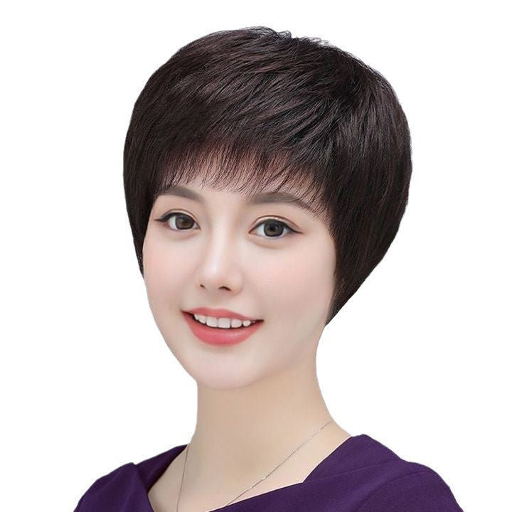 Top Short Texture Hot Fluffy Natural Covering Gray Real Hair Wig