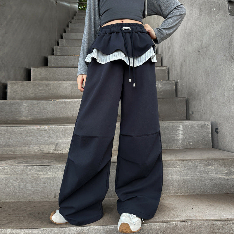 Autumn Clothing Middle Big Early Fashion Stitching Skirt Fart Children's Pants