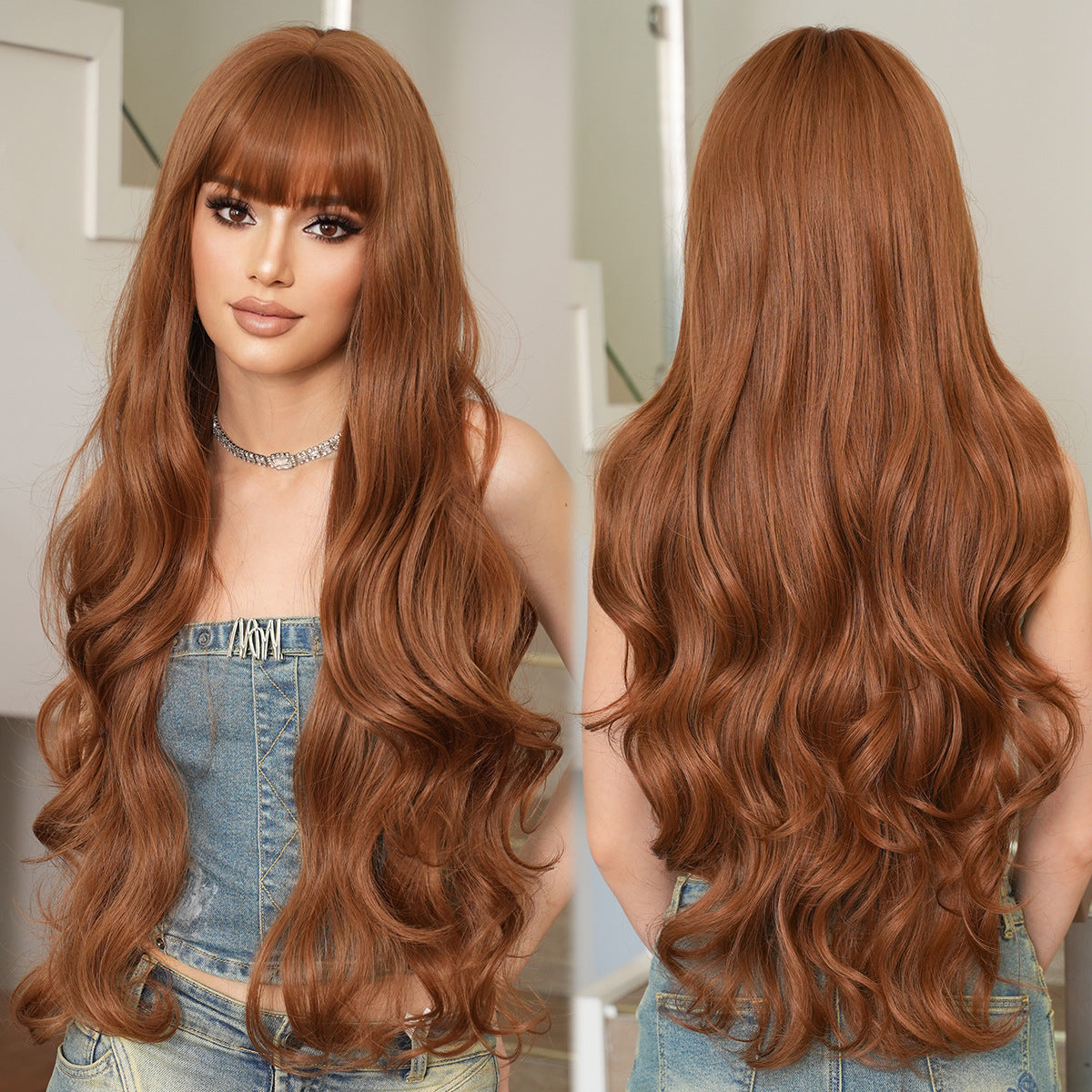 Lolita Female Super Curly Hair Natural Style Big Wave Straight Wig Long Curls
