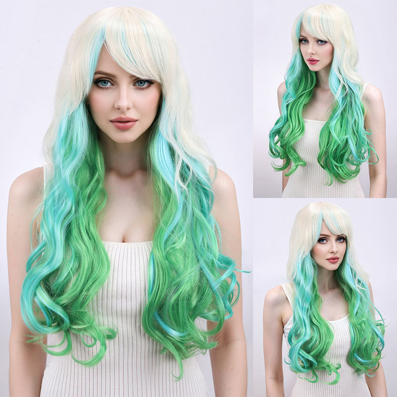 Fluffy Face Shaving Big Wave Chemical Fiber Head Cover My Wig Long Curls