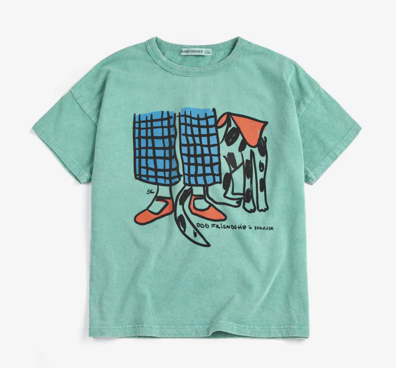 Versatile Trendy Fashion Children's Short-sleeved Printed Children's T-shirt