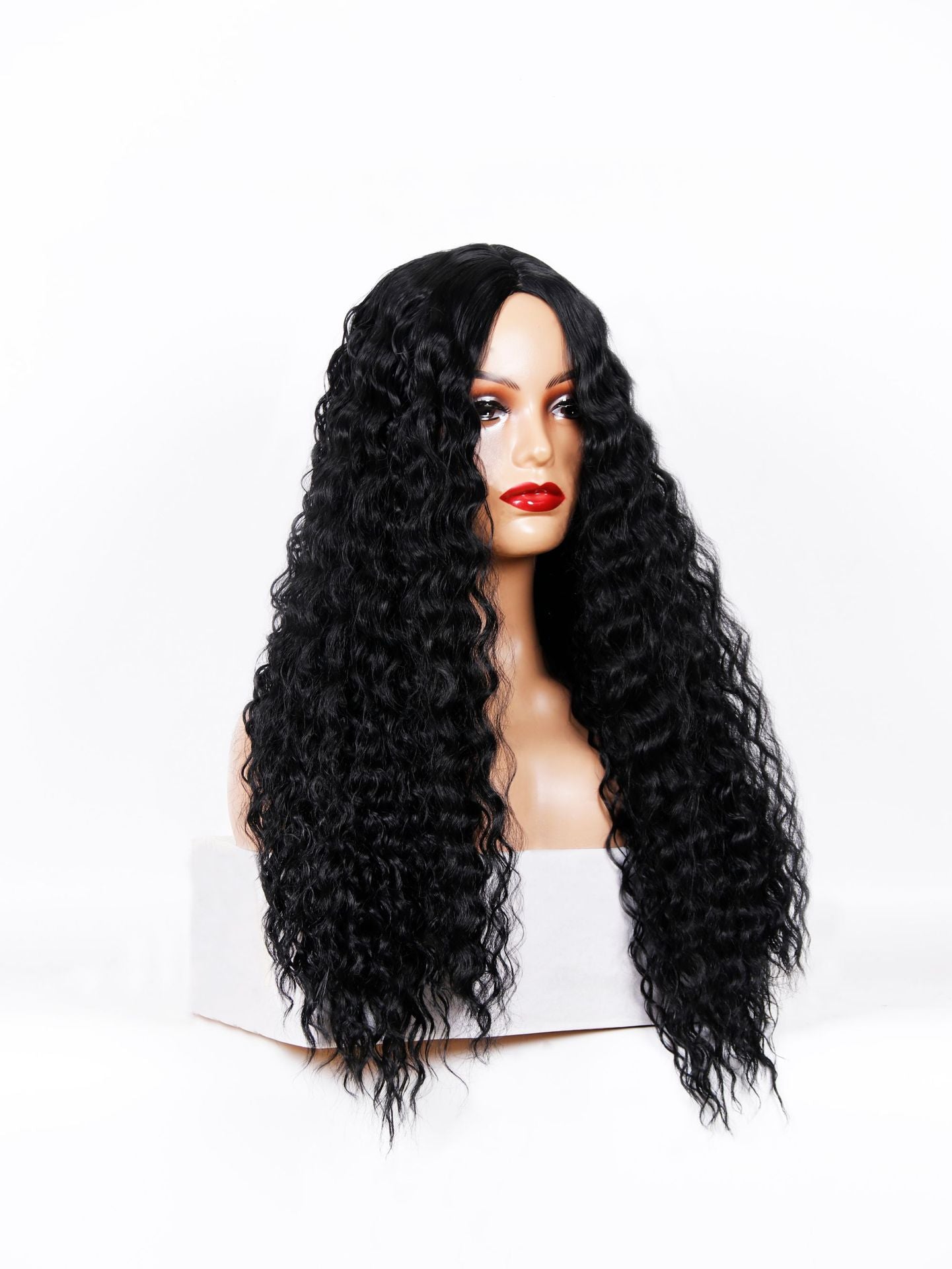 Women's Curly Hair African Small Head Cover Fluffy Wig Long Curls