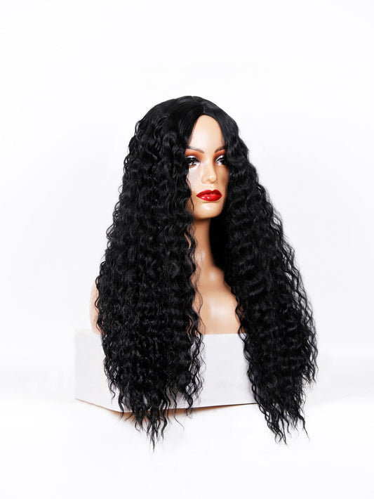 Women's Curly Hair African Small Head Cover Fluffy Wig Long Curls