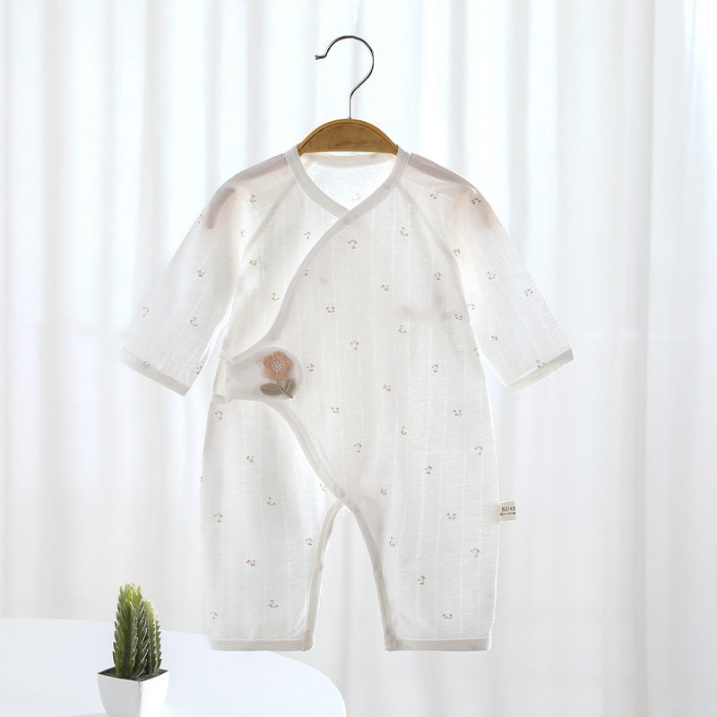 Summer Thin Long Sleeve Gown Boys One-piece Romper Born Clothes Jumpsuit, Climbing Suit