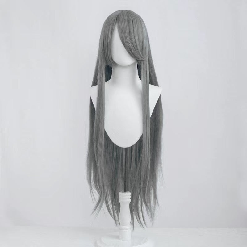 Silk Yi Universal Anime Style Air Bangs Long Straight Hair Cos Wig