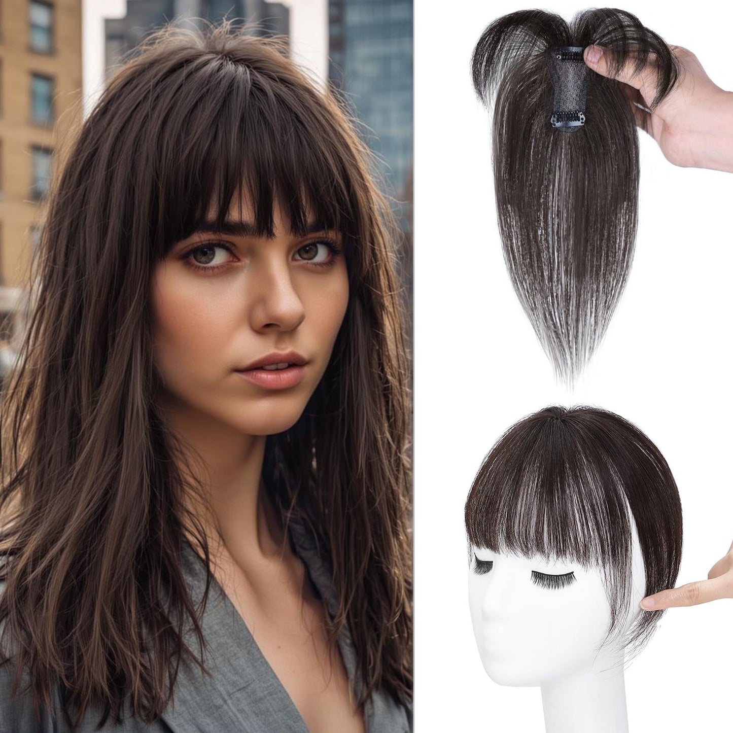 Hand-woven Straight Female Real Human Hair Elegant Wig
