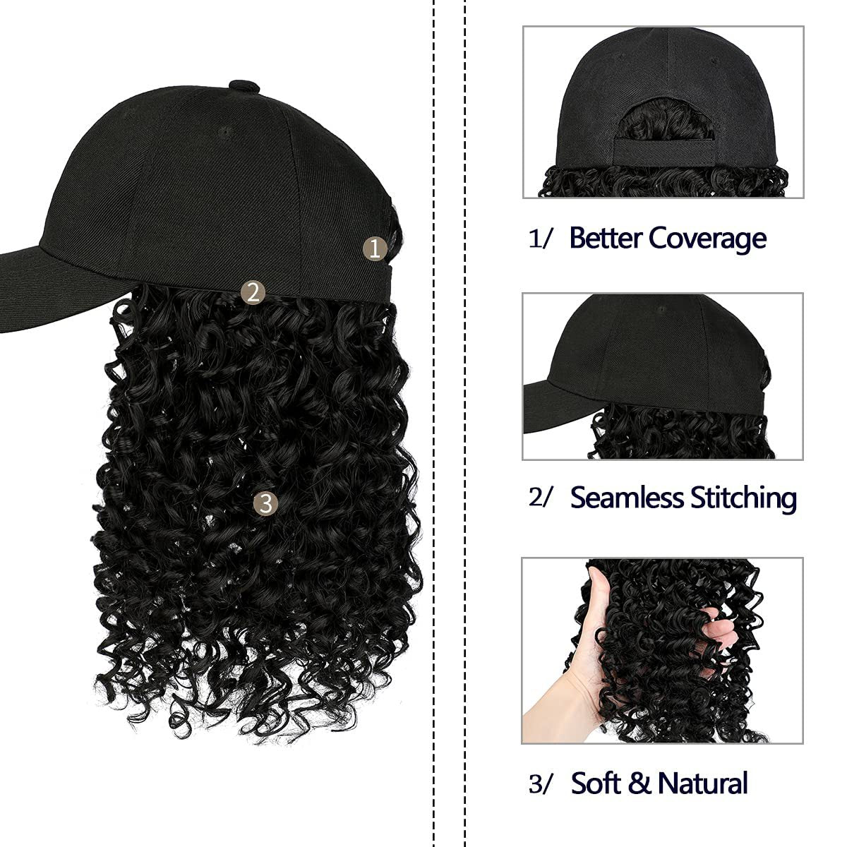 Hooded Short Curly Hair Small Wave Chemical Fiber Head Wig Long Curls