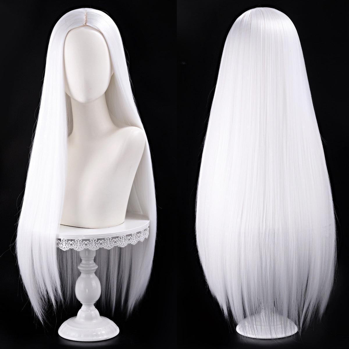 Main Universal Medium Scalp Black Hair Long Straight Wig