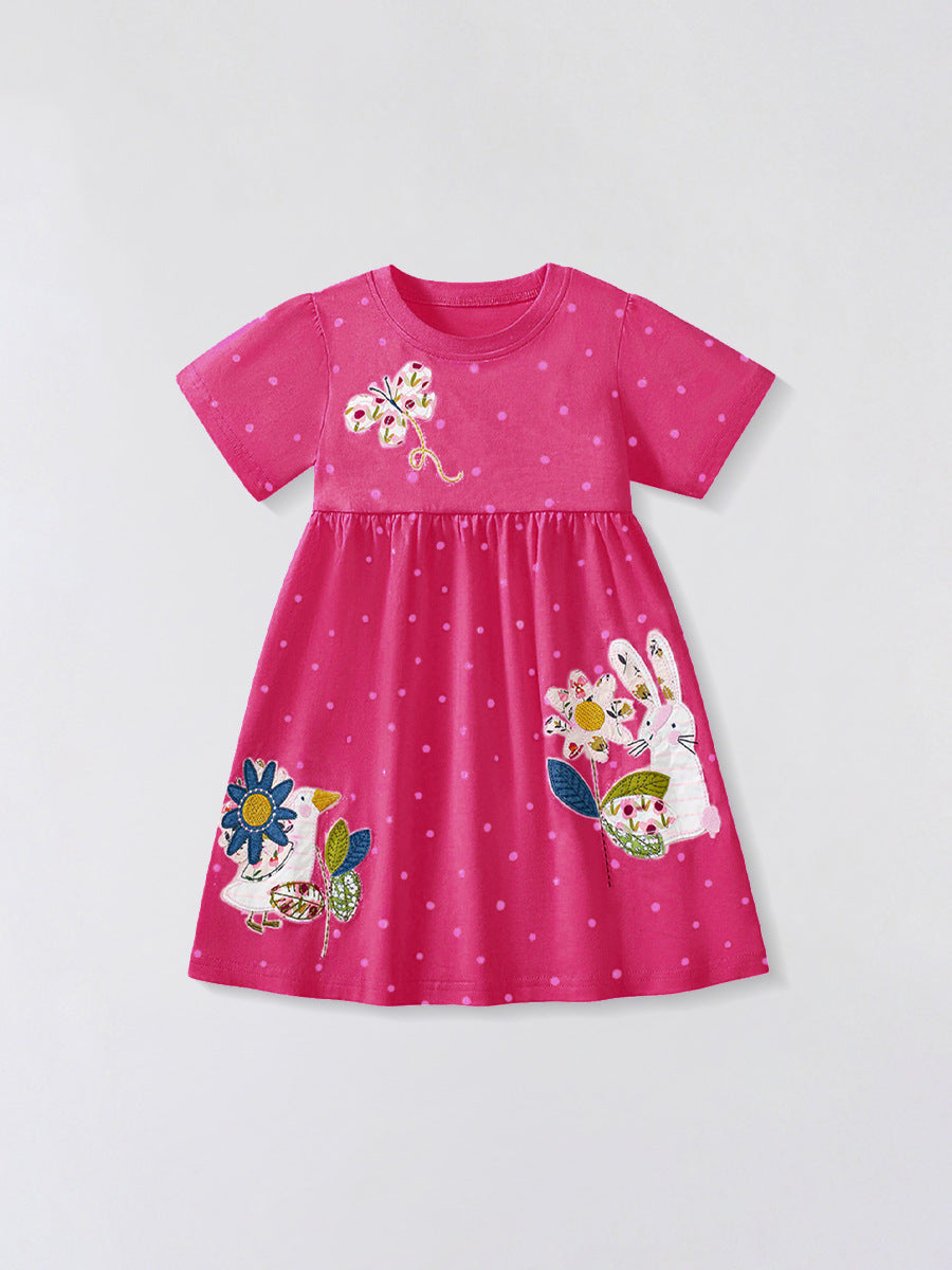 Summer Shirt Plaid Fashion Trendy Cartoon Children's Dress