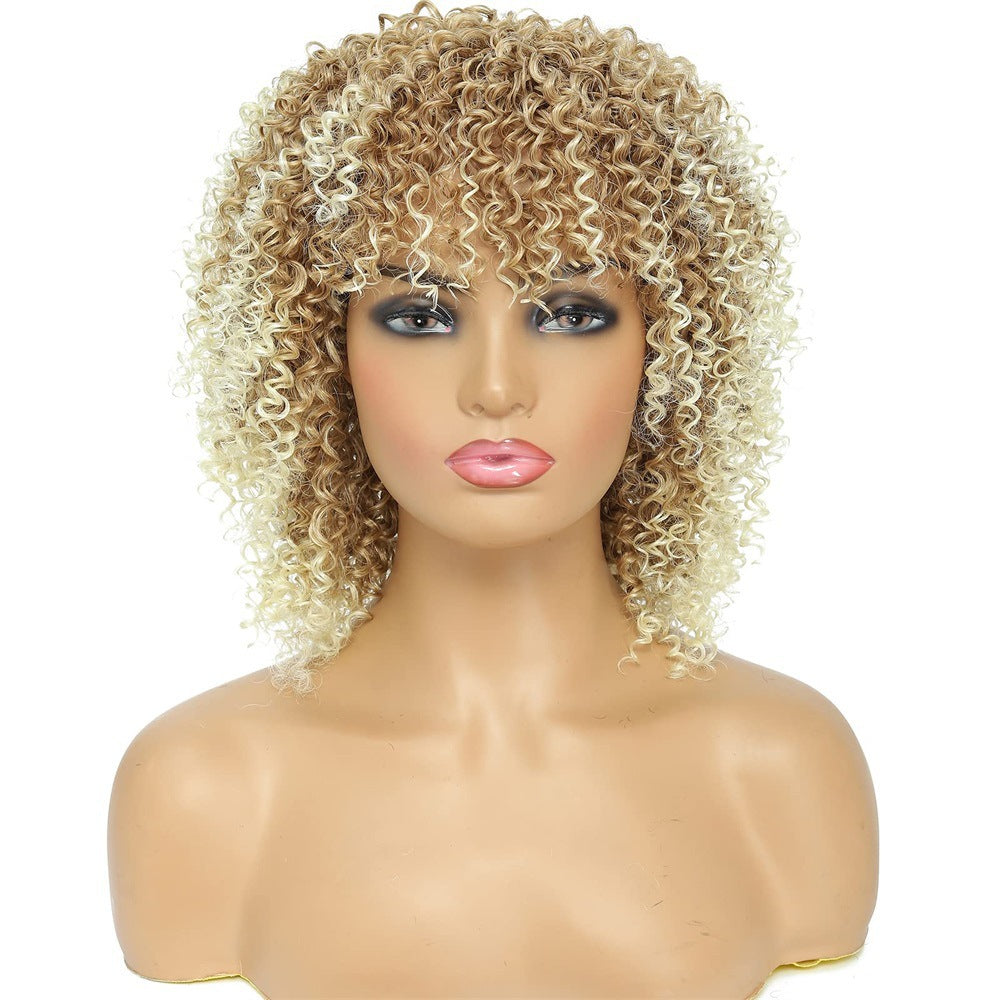 Casual Stylish Fashion Trendy Black Afro Wig Short Curly Hair