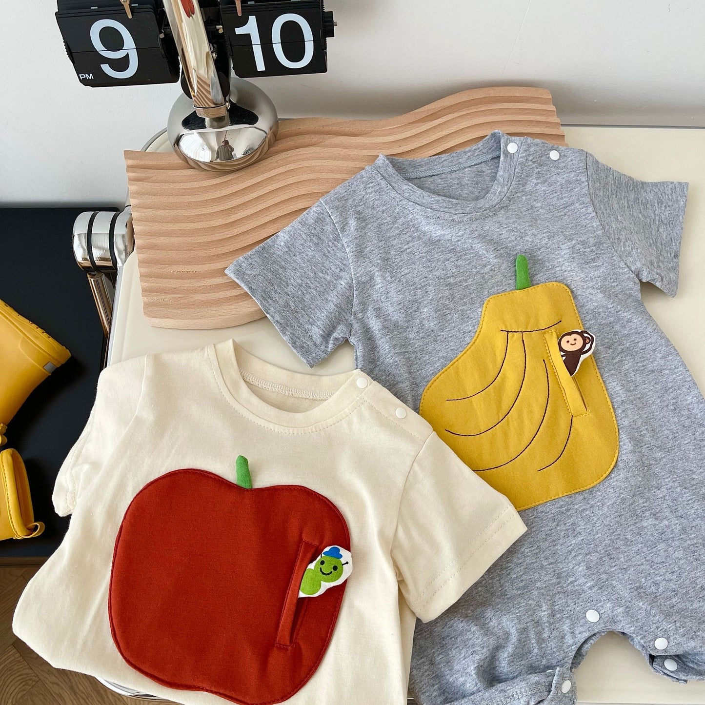 Patch Jumpsuit Summer Boys Korean Style Fruit Clothes For Babies Jumpsuit, Climbing Suit