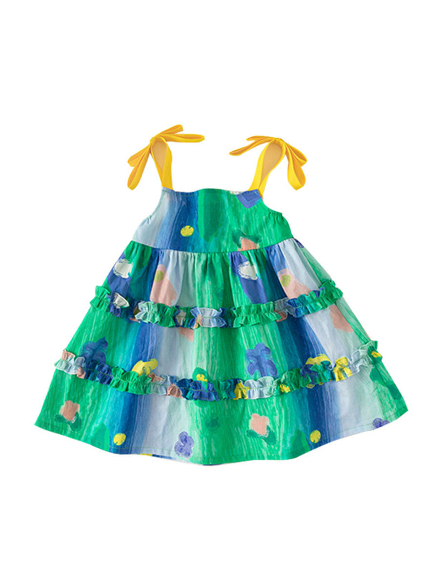 Children's Clothing Clothes Iti Printing Dress Princess Skirt Casual Children's Shirt