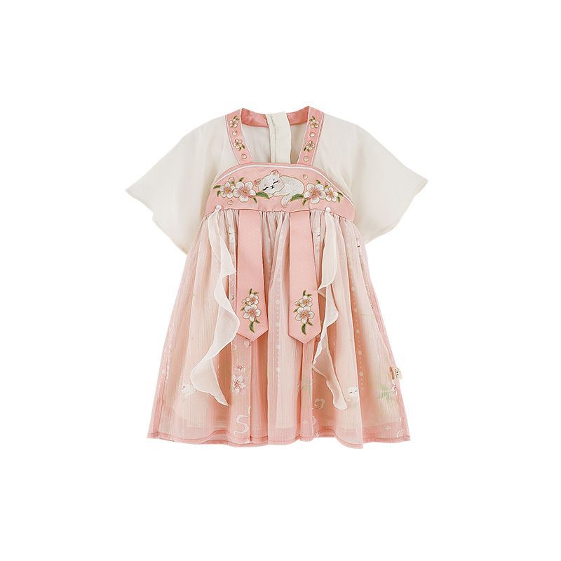 Chinese Clothing Summer Sweet Cute Stitching National Style Children's Dress