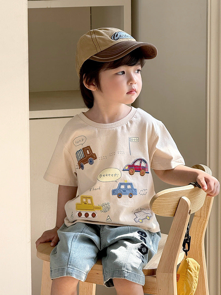 Children's Sleeve Summer Clothing Thin Boy Half Children's T-shirt