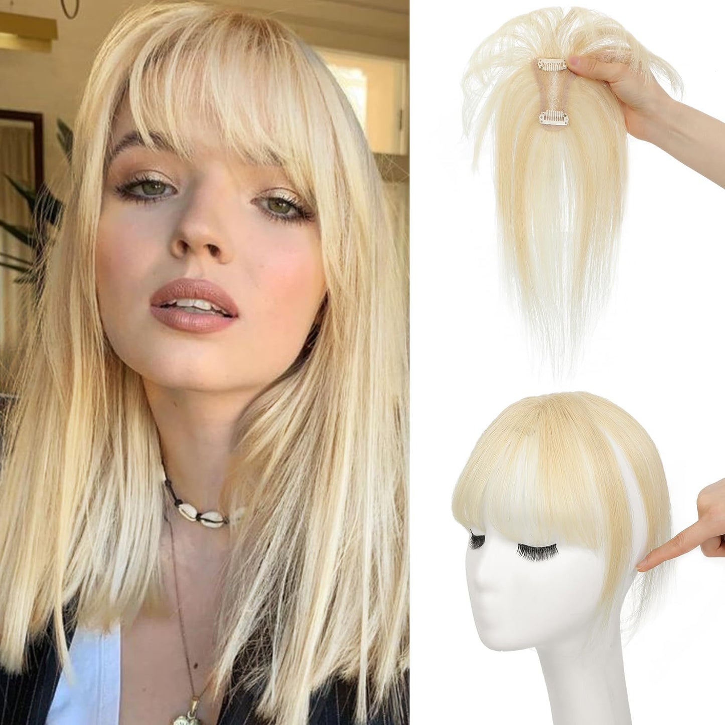 Hand-woven Straight Female Real Human Hair Elegant Wig
