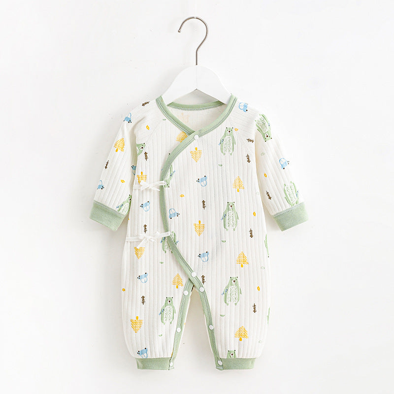 Rompers Born Boneless Cotton Closed Bellyband Crawling Jumpsuit, Climbing Suit