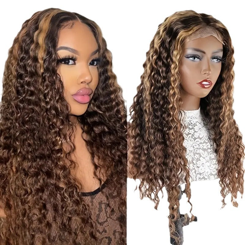Small Roll Wound Tube Curly Fashion Piano Color Wig Long Curls