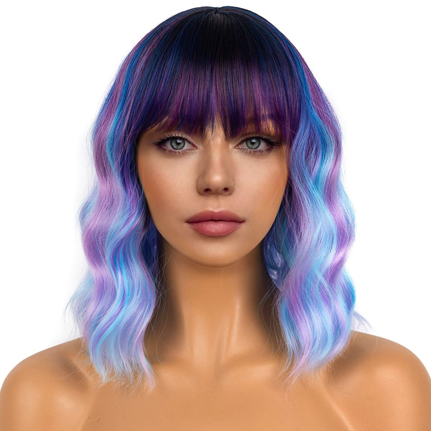 Durable Festival Female Water Ripple Fluffy Wig Short Curly Hair